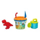 Găleată de plajă cu dinozaur, 4 accesorii, Albastru, &Oslash;14x11cm, CMCLASS
