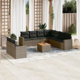 vidaXL Set mobilier de grădină cu perne, 10 piese, gri, poliratan 3256522