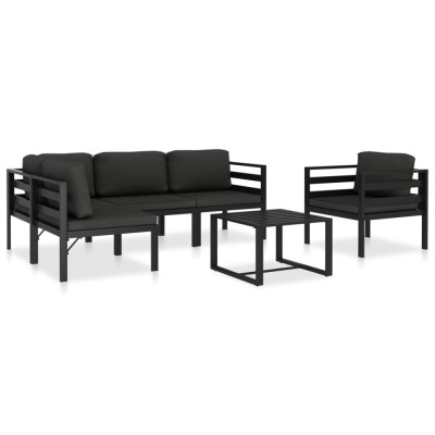 Gossi set mobilier de gradina cu perne, 6 piese, antracit, aluminiu foto