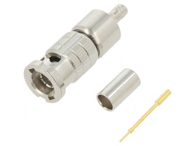 Mufă Micro BNC Tată Drept 75&amp;Omega; PTFE foto