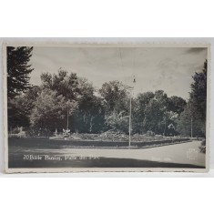 BAILE BUZIAS , PARTE DIN PARC , FOTOGRAFIE TIP CARTE POSTALA , 1942, CU STAMPILA CENZURII DIN TIMISOARA