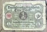 BNKSTR03DE Bancnotă Veche Germania 1 Mark 1920 (Darlehnskassenschein), Perioada Interbelică, Republica Weimar, Numismatică