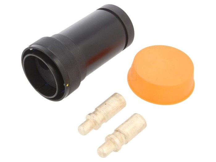 Conector circular tată 2 pini pe cablu