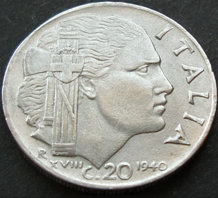 Moneda istorica 20 CENTESIMI - ITALIA FASCISTA, anul 1940 *cod 4182 - excelenta
