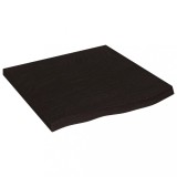 Cumpara ieftin Blat de masa maro 60x60x(2-4) cm, lemn masiv stejar tratat