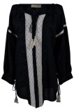 Bluza tip ie dama B23, negru/bej , marimea L