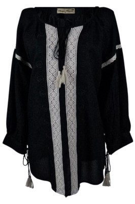 Bluza tip ie dama B23, negru/bej , marimea XL foto