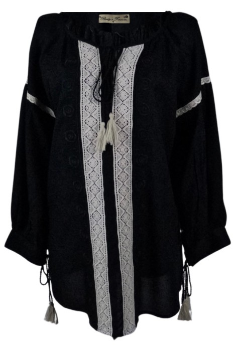Bluza tip ie dama B23, negru/bej , marimea XL