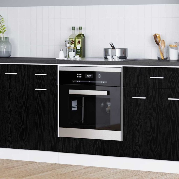 vidaXL Dulap de cuptor Stejar negru 60 x 46 x 81.5 cm Lemn compozit 863298