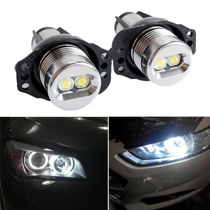 Set 2 Buc Led Marker Becuri Angel Eyes Bmw E90 E91 Canbus 6W 12V Alb 6000K KRU171