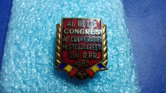 insigna Al 3-lea Congres Al Coop. Mest. din RSR 1962 foto