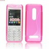 Husa Silicon S-Line Roz pentru Nokia Asha 206 - Protectie Premium, Flexibila