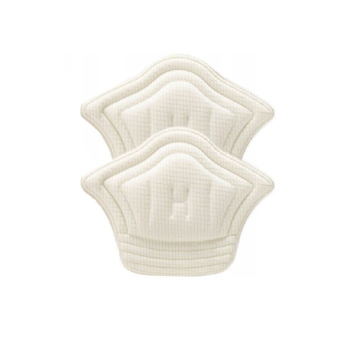 Set 2 branturi adezive pentru calcaie, spuma si poliester, 11.5 x 8 cm, crem