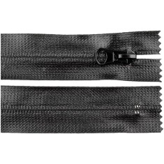 Fermoar spiralat nedetasabil rezistent la apa Crisalida, 18 cm, Negru