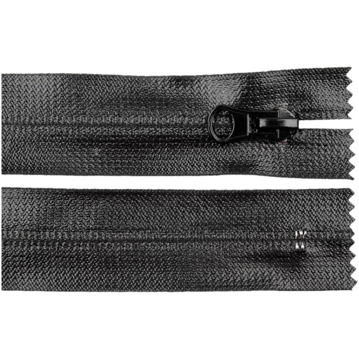 Fermoar spiralat nedetasabil rezistent la apa Crisalida, 18 cm, Negru