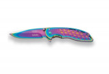 BRICEAG CU DESCHIDERE RAPIDA - FULL RAINBOW TITANIUM COATED - 7 CM