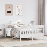 Cumpara ieftin Cadru de pat fără saltea, alb, 120x190 cm, lemn masiv pin