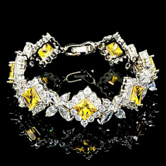 Bratara placata cu Aur 18K si Diamante, Alessandra Platinum &amp;amp; Yellow foto