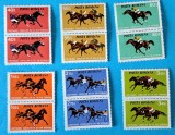 TIMBRE ROMANIA LP841/1974 Centenarul curselor de cai -Serie &icirc;n pereche-MNH, Nestampilat