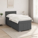 Cumpara ieftin Pat boxspring cu saltea Gri inchis 80 x 200 cm Tesatura