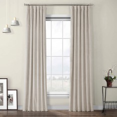 Draperie din catifea cu rejansa din bumbac tip fagure, Madison, 150x220 cm, densitate 700 g/ml, Sand Dollar, 1 buc