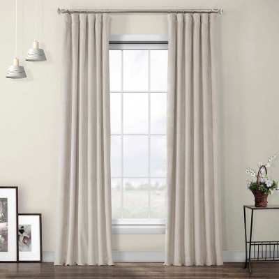 Draperie din catifea cu rejansa din bumbac tip fagure, Madison, 200x240 cm, densitate 700 g/ml, Sand Dollar, 1 buc foto
