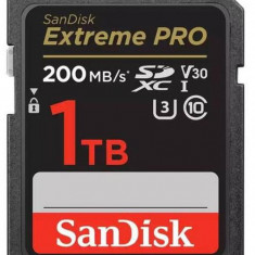 Card de memorie SanDisk Extreme Pro SDSDXXD-1T00-GN4IN, SDXC, 1TB, UHS-I U3, Clasa 10, V30