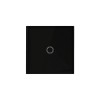 Intrerupator Smart RF, panou sticla securizata, 1 buton tactil iluminat, control telecomanda, negru