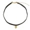 Colier Choker Velvet Negru, Pandantiv Inimă Aurie, Fete
