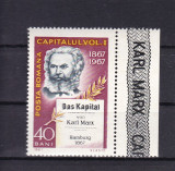 ROMANIA 1967 LP 661-100 ANI APARITIA LUCRARII CAPITALUL KARL MARX MNH, Nestampilat