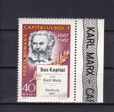 ROMANIA 1967 LP 661-100 ANI APARITIA LUCRARII CAPITALUL KARL MARX MNH foto