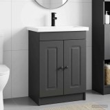 Cumpara ieftin Set de mobilier pentru baie Negru 78,5 x 37,5 x 81 cm