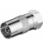 Adaptor coaxial TV mama - F tata din cupru Goobay