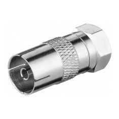 Adaptor coaxial TV mama - F tata din cupru Goobay