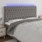 vidaXL Tăblie de pat cu LED, gri &icirc;nchis, 180x7x118/128 cm, textil 3122775
