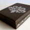 Caseta lemn vintage, ornamente Art Nouveau pictate manual 21 x 16 cm