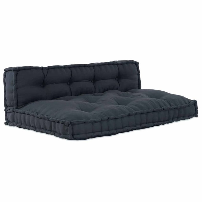 vidaXL Perna pentru canapea pe palet 2 pcs Antracit țesătură
