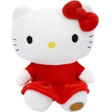 Jucarie de plus, Eco Hello Kitty Rosu 27cm cu Punguta de cadou