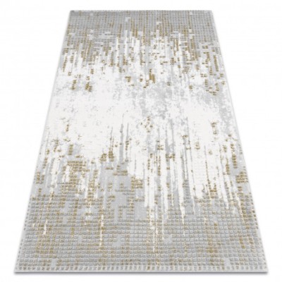 Covor acril VALS 8376 Geometric spațial 3D gri / verde, 80x150 cm foto
