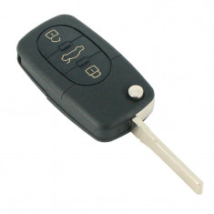 Carcasa cheie tip briceag Audi, model cu cu 3 butoane, pentru baterie tip CR1616, fara buton panica foto