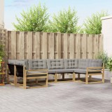 vidaXL Set de canapele de exterior cu pernă 6 pcs Alb și gri deschis 3389021