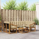 Cumpara ieftin Set de canapele de exterior 7 buc. 6-Locuri Natural si Bej