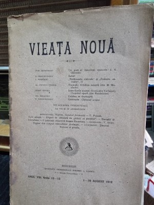 Revista Vieata Noua Nr.12-13 august 1912 foto
