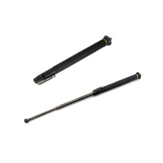 Baston telescopic automat profesional din otel, deschidere pe buton, 64 cm, 3 sectiuni, husa, cutie, maner cauciuc