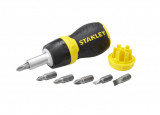 Surubelnita magnetica MultiBit cu clichet si 6 varfuri, 0-66-358 Stanley