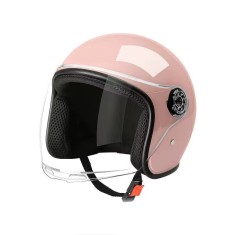 Casca moto/scuter unisex, cu vizor, marime universala 56-62cm, roz, FIXATO
