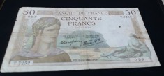 Bancnota 50 francs 1937 din France