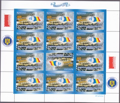 ROMANIA 2005 L.P.1697b EVENIMENTE ONU COLI 12 TIMBRE MNH. foto