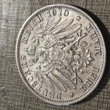 Germania 3 drei mark 1910 D , argint 16,63 grame