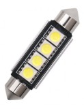 Led auto Alb C5W sofit Canbus cu 4 SMD, 41 mm, 12V, Xenon Bright